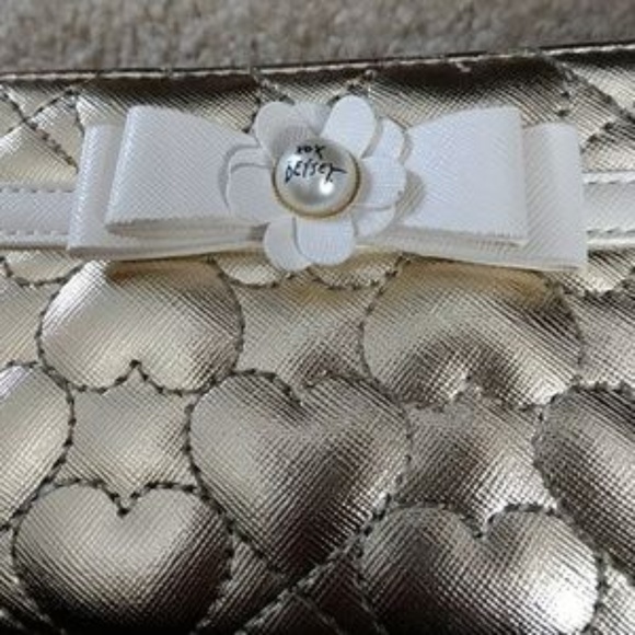 Betsey Johnson Handbags - ** Betsey Johnson gold heart quilted wallet